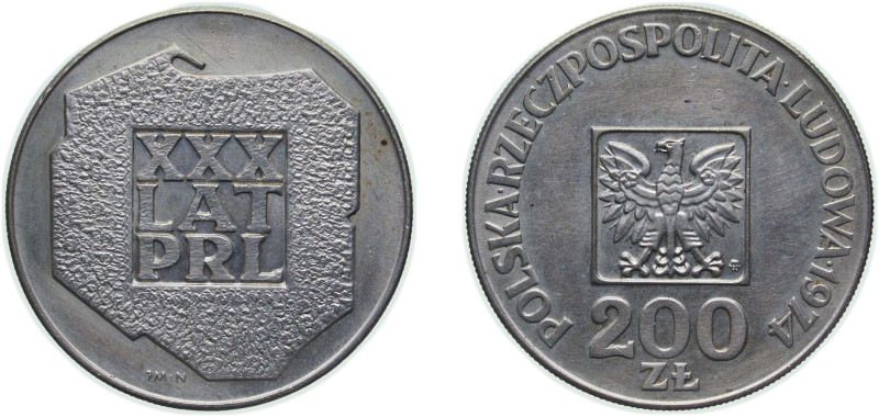 Poland People's Republic 1974 MW 200 Złotych (People's Republic) Silver (.625) W...