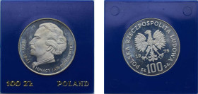 Poland People's Republic 1975 MW 100 Złotych (Ignacy Jan Paderewski) Silver (.625) Warsaw Mint (60184) 16.5g PF Y 77 ParM 273 Fischer Po K006