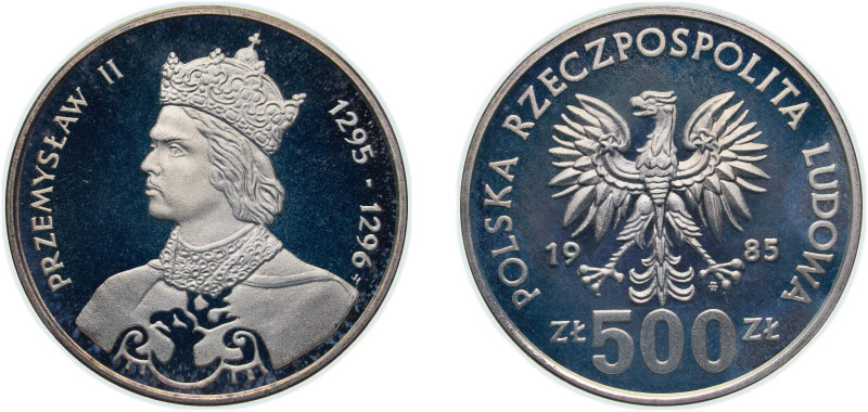 Poland People's Republic 1985 MW 500 Złotych (Przemysław II) Silver (.750) Warsa...