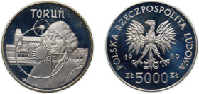 Poland People's Republic 1989 MW 5000 Złotych (Toruń) Silver (.750) Warsaw Mint (20000) 16.5g PF Y 191 Fischer Po K059 ParM 359