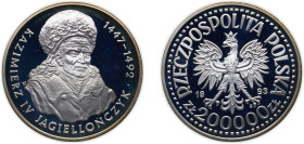 Poland Third Republic 1993 MW 200 000 Złotych (Casimir IV Jagiellon) Silver (.750) Warsaw Mint (15000) 16.5g PF Y 257