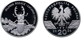 Poland Third Republic 1997 MW 20 Złotych (Jelonek rogacz (Lucanus cervus)) Silver (.925) Warsaw Mint (15000) 28.28g PF Y 330