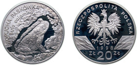 Poland Third Republic 1998 MW 20 Złotych (Ropucha Paskówka (Bufo calamita)) Silver (.925) Warsaw Mint (22000) 28.28g PF Y 343