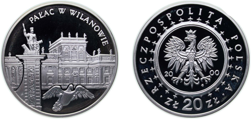 Poland Third Republic 2000 MW 20 Złotych (Pałac w Wilanowie) Silver (.925) Warsa...