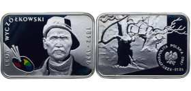 Poland Third Republic 2007 MW 20 Złotych (Leon Wyczółkowski), ¨With Green Box¨ Silver (.925) (paints: red, yellow, green, blue) Warsaw Mint (56000) 28...