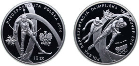 Poland Third Republic 2010 MW 10 Złotych (Polish Olympic Team Vancouver 2010) Silver (.925) Warsaw Mint (80000) 14.14g PF Y 716