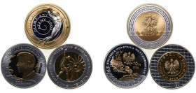 Poland Third Republic 2004-2009 10 Złotych (3 Lots) Gold (.999) plated silver (.925) BU