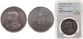 Portugal Kingdom 1898 1000 Réis - Carlos I (Discovery of India) Silver (.9167) Lisbon Mint (300000) 25g NGC MS 64 KM 539 Gomes C1 14