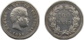 Portugal Kingdom 1898 100 Réis - Carlos I Silver (.917) Lisbon Mint (655000) 2.5g UNC KM 531 Gomes C1 06