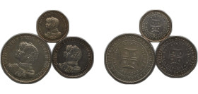 Portugal Kingdom 1898 200/500/1000 Réis - Carlos I (Discovery of India, 3 Lots) Silver (.9167) Lisbon Mint AU