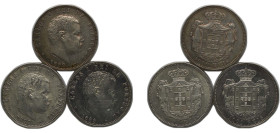 Portugal Kingdom 1899 1000 Réis - Carlos I (3 Lots) Silver (.9167) Lisbon Mint (1500000) XF KM 540 Gomes C1 13