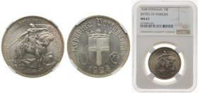 Portugal Second Republic 1928 10 Escudos (Battle of Ourique) Silver (.835) Lisbon Mint (200000) 12.5g NGC MS 65 KM 579 Gomes R 42.01
