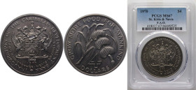 Saint Kitts and Nevis British Overseas Territory 1970 4 Dollars - Elizabeth II (FAO) Copper-nickel (75% Copper, 25% Nickel) Royal Mint (Tower Hill) (1...