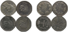 Serbia Kingdom 1904-1915 2 Dinara - Petar I (4 Lots) Silver (.835) AU KM 26