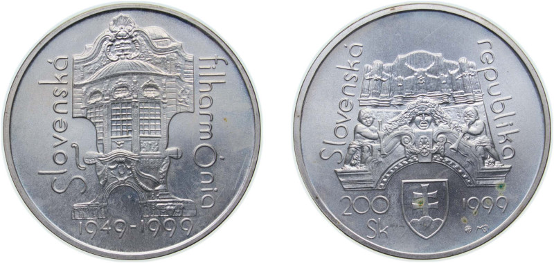 Slovakia Republic 1999 MK 200 Korún (Slovak Philharmonic) Silver (.750) (12700) ...