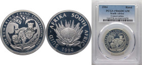 South Africa Republic 1994 1 Rand (Conservation Centennial) Silver (.925) (4706) 15g PCGS PR 66 KM 167 Hern Nk325