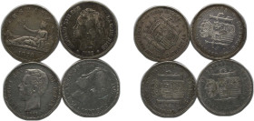 Spain 1870-1896 5 Pesetas (4 Lots) Silver (.900) Madrid Mint VF