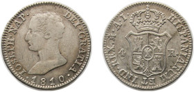 Spain Kingdom 1810 M AI 4 Reales - Jose I Bonaparte Silver (.812) Madrid Mint 5.8g XF KM 540.1