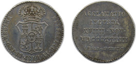 Spain Kingdom 1833 Proclamation in Zaragoza Medal - Isabella II Silver 6g AU Herrera-22