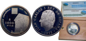 Spain Kingdom 1998 M 1000 Pesetas - Juan Carlos I (Constitution) Silver (.925) Madrid Mint (75000) 13.5g PF KM 1034