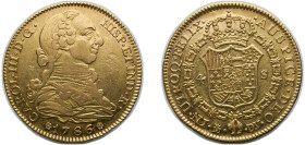 Spain Kingdom 1786 M DV 4 Escudos - Carlos III Gold (.875) Madrid Mint 13.45g XF KM 418a