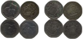 Spain Kingdom 1896-1905 1 Peseta (4 Lots) Silver (.835) Madrid Mint VF