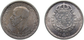 Sweden Kingdom 1945 G 2 Kronor - Gustaf V Billon (.400 silver) (969675) 14g BU KM 815