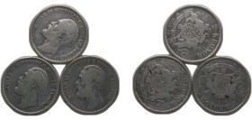 Sweden Kingdom 1876-1878 2 Kronor - Oscar II (3 Lots) Silver (.800) Stockholm Mint 15g VF KM 742