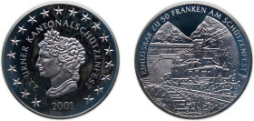 Switzerland Federal State 2001 50 Francs (Uri Shooting Festival) Silver (.900) (1500) 25g PF HMZ 2 1348s X S61