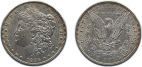 United States Federal republic 1896 1 Dollar "Morgan Dollar" Silver (.900) (.100 copper) Philadelphia Mint (9967000) 26.73g UNC KM 110