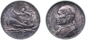 Vatican City City State 1940 5 Lire - Pius XII Silver (.835) Rome Mint (100000) 5g BU KM 28