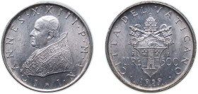 Vatican City City State 1959 500 Lire - John XXIII Silver (.835) Rome Mint (30000) 11g BU KM 65