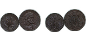 Vatican City City State 1934 Centesimi - Pius XI (2 Lots) Bronze Rome Mint UNC