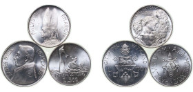 Vatican City City State 1966-1978 (3 Lots) 500 & 1000 Lire Silver (.835) Rome Mint BU