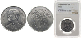 Vietnam South Vietnam Republic 1963 50 Xu Aluminium (20000000) 3.1g NGC MS 62 KM 6 Schön 40