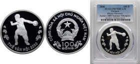 Vietnam Socialist Republic 2000 100 Đồng (Summer Olympics Sydney 2000) Silver 16g PCGS PR70 Top Pop KM 79 Schön 120