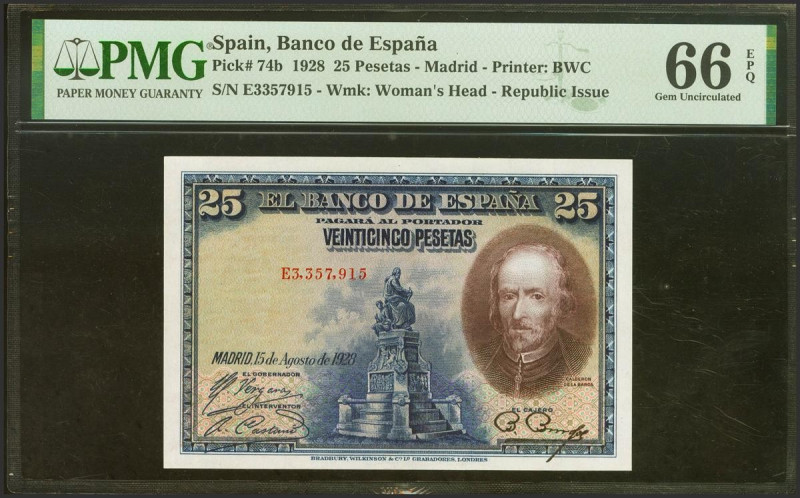 25 Pesetas. 15 de Agosto de 1928. Serie E. (Edifil 2021: 353, Pick: 74b). Raro e...