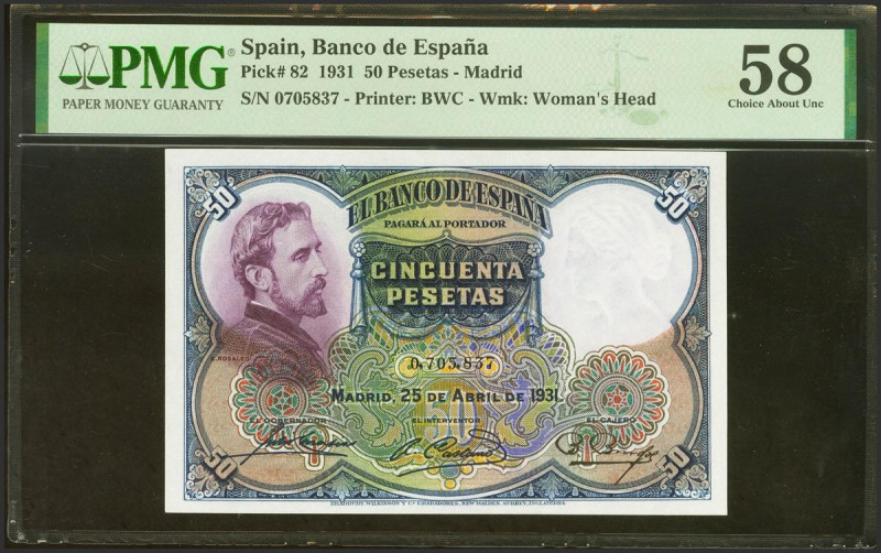 50 Pesetas. 25 de Abril de 1931. Sin serie. (Edifil 2021: 359, Pick: 82). EBC++....