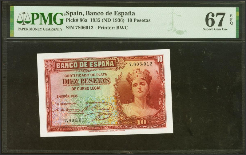 10 Pesetas. 1935. Certificado de Plata. Sin serie. (Edifil 2021: 364, 86a). Raro...