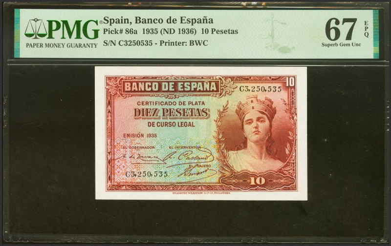 10 Pesetas. 1935. Certificado de Plata. Serie C. (Edifil 2021: 364a, 86a). Muy r...