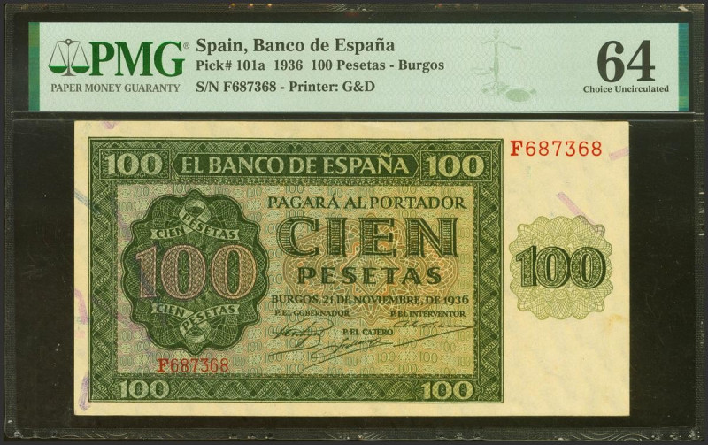 100 Pesetas. 21 de Noviembre de 1936. Serie F. (Edifil 2021: 421a, Pick: 101a). ...