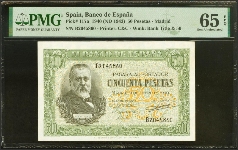 50 Pesetas. 9 de Enero de 1940. Serie B. (Edifil 2021: 437a). Apresto original, ...