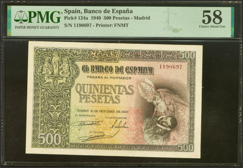 500 Pesetas. 21 de Octubre de 1940. Sin serie. (Edifil 2021: 444, Pick: 124a). I...