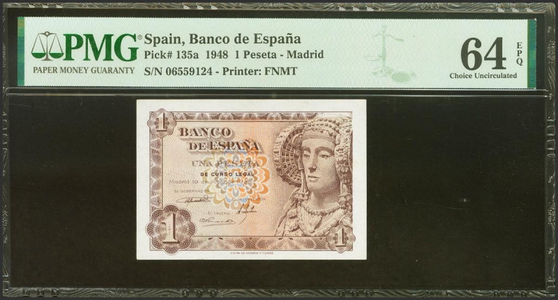 1 Peseta. 19 de Junio de 1948. Sin serie. (Edifil 2021: 457, Pick: 135a). Aprest...