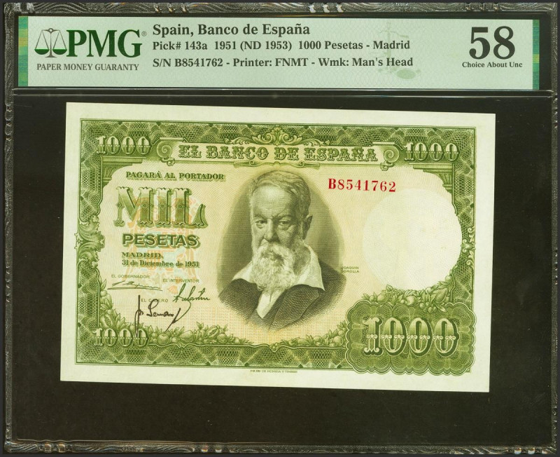 1000 Pesetas. 31 de Diciembre de 1951. Serie B. (Edifil 2021: 463a, Pick: 143a)....