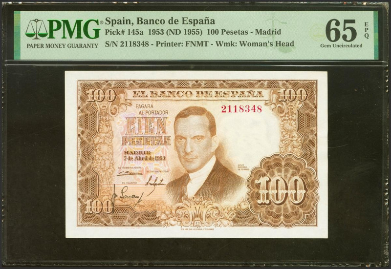 100 Pesetas. 7 de Abril de 1953. Sin serie. (Edifil 2021: 464, Pick: 145a). Inus...