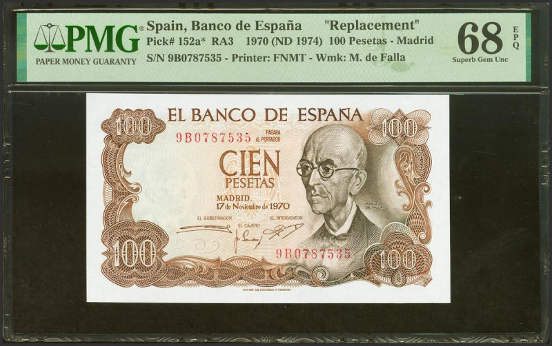 100 Pesetas. 17 de Noviembre de 1970. Serie especial 9B. (Edifil 2021: 472d, Pic...