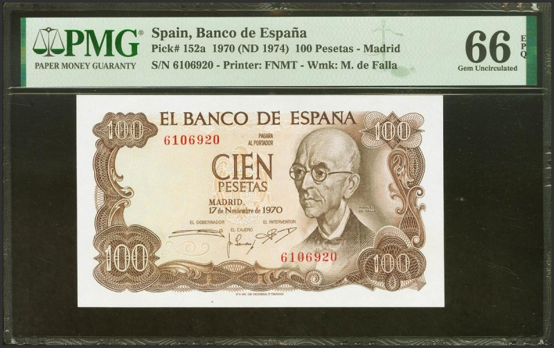 100 Pesetas. 17 de Noviembre de 1970. Sin serie. (Edifil 2021: 472, Pick: 152a)....