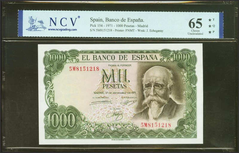 1000 Pesetas. 17 de Septiembre de 1971. Serie 5M. (Edifil 2021: 474c, Pick: 154)...