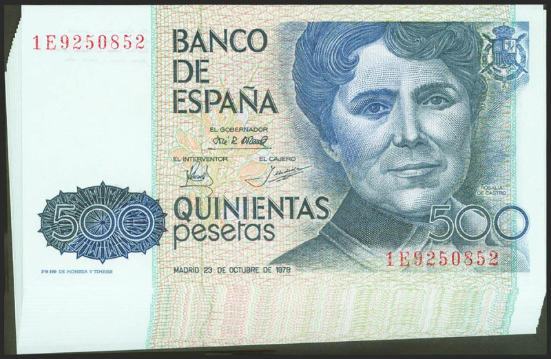 Conjunto de 18 billetes en varios tramos correlativos de 500 Pesetas emitidos 23...